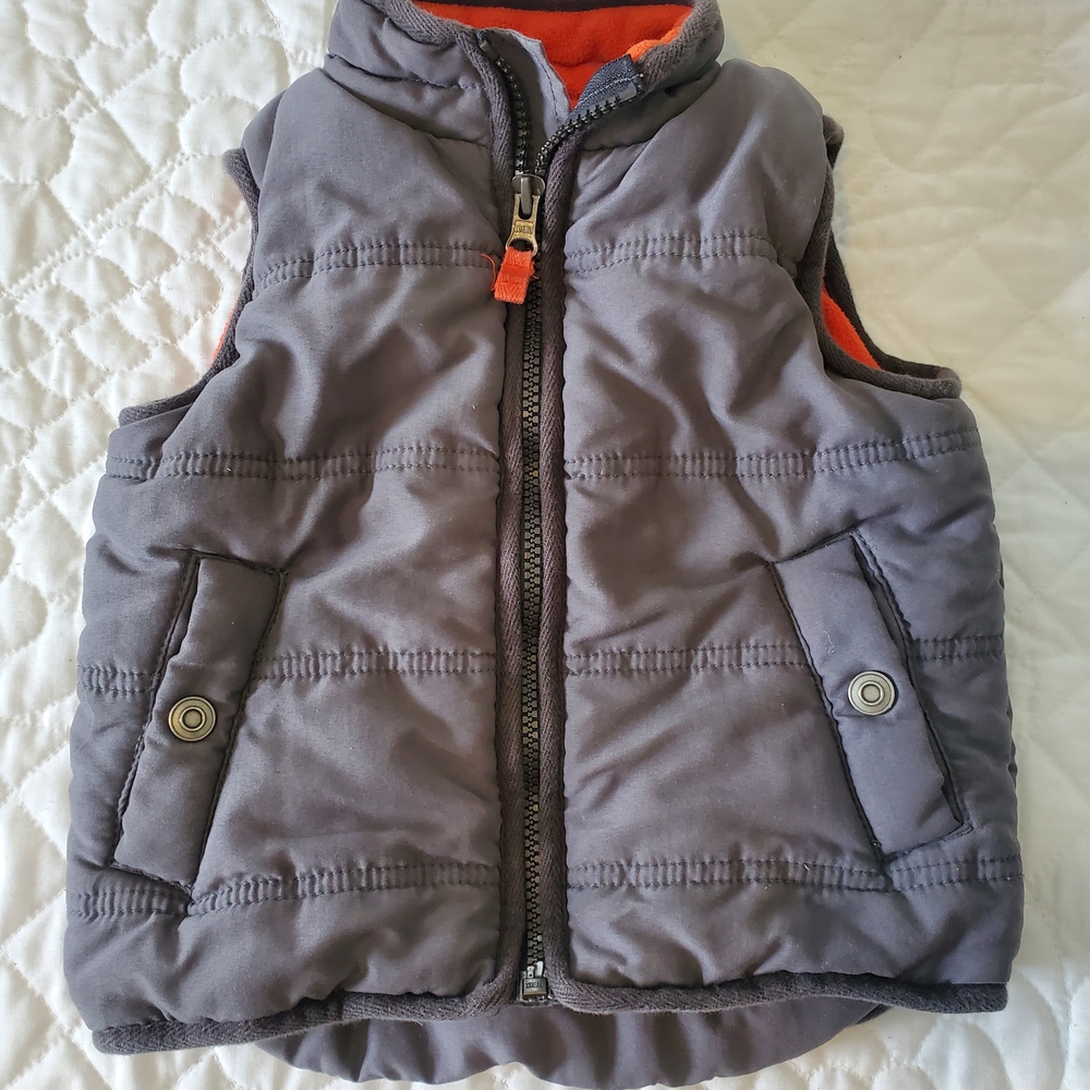Carter's 2T Gray Vest with Orange Lining